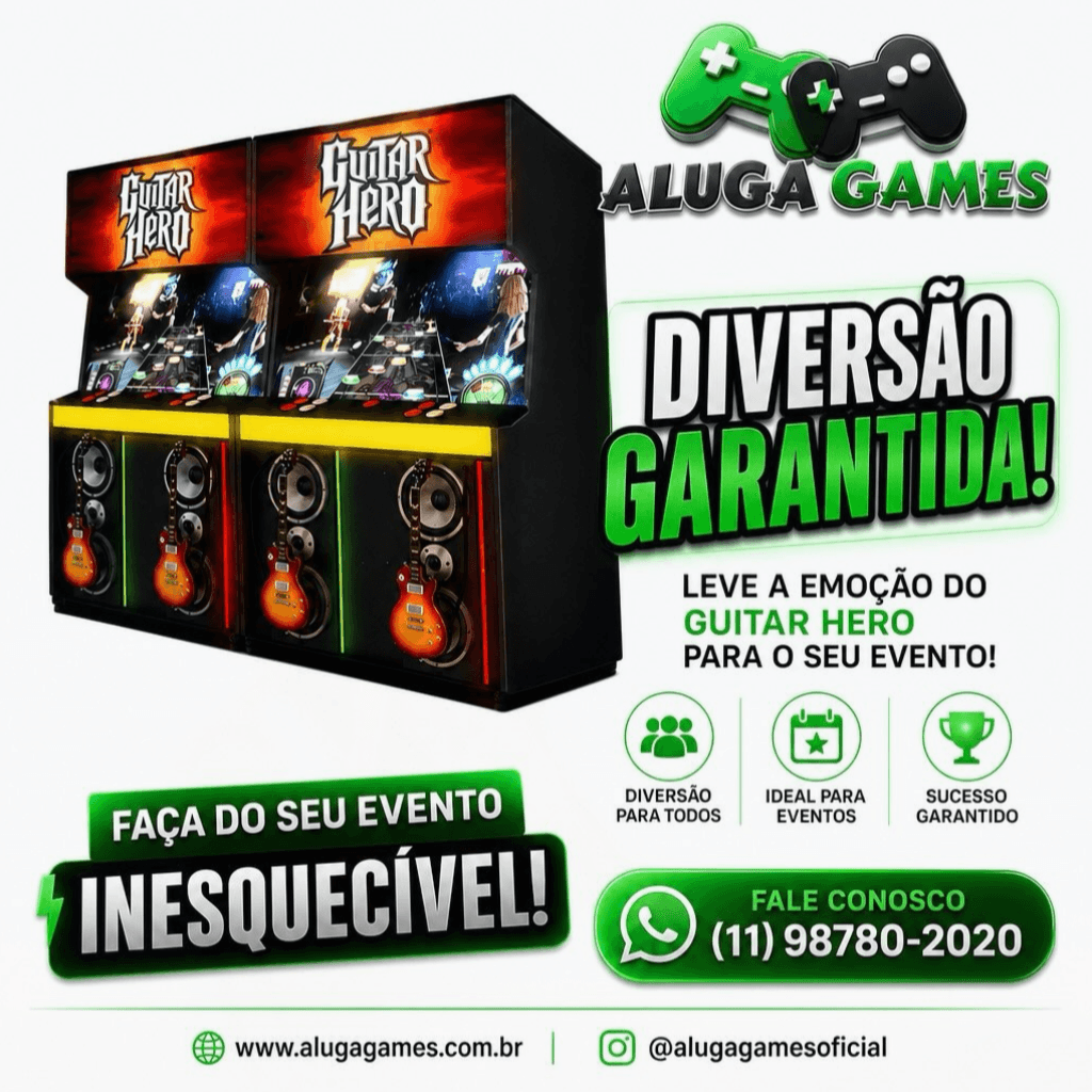 Evento com atrações interativas da AlugaGames
